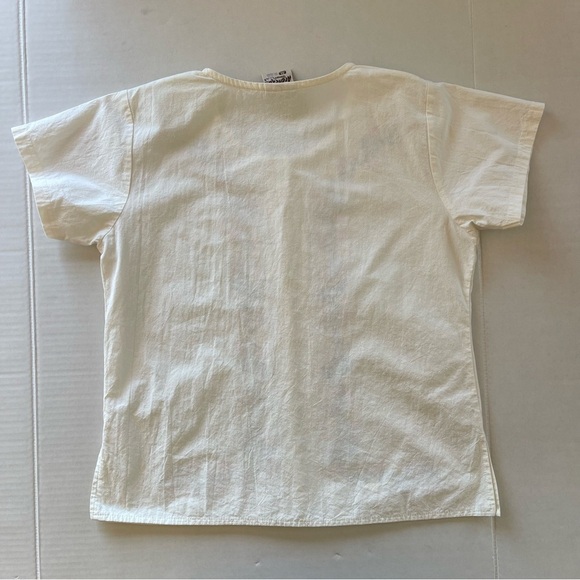 Handmade Top Embroidery Short Sleeve Cotton Button Round Collares  - Picture 6 of 7